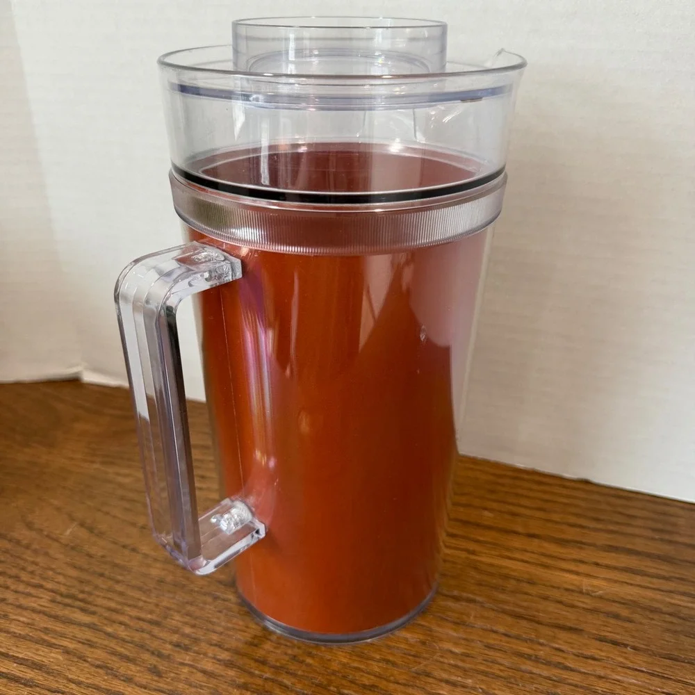 Vintage St Tropez Thermal Pitcher Carafe Burnt Orange Acrylic Ice Lip Made USA‎